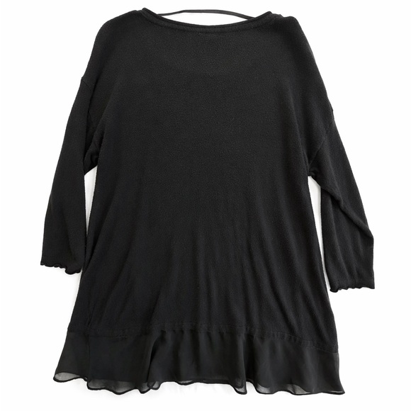 Cupio Tops - Cupio black top tunic size L sheer hem